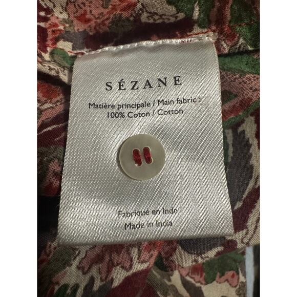 Sézane Clothilde Jaipur Floral Mock Neck Cotton Blouse Size 34 (US 2) - Picture 5 of 6